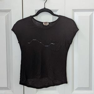 XS Black Wet Seal Crop Top